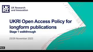 UKRI open access fund for longform publications &ndash; Stage 1 demo