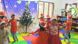 Christmas dance by ukg girls at Jaisan Preschool Nilakottai 2025