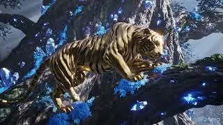 Rare golden tiger climbing a mystic tree in black forest !! #goldtiger #mystical #rare #AI #creative