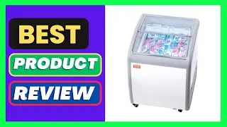 VEVOR Commercial Ice Cream Display Case, 5.4 Cu.ft Chest Freezer, Mobile Glass Top Deep