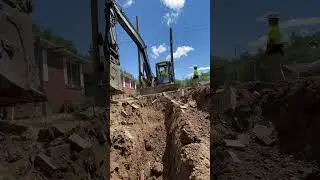 Digging in some water line #itstight #pipelife #pipework #water #laborer #pipecrew #worklife