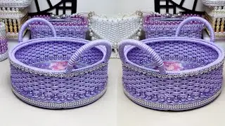 DIY! Craft Ideas PVC Foam Board Hand Woven Making Storage Basket Full Tutorial 