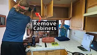 How To Remove Cabinets & Open Up Kitchen | Plus Hanging Cabinets & Helpful DIY Remodel Tips