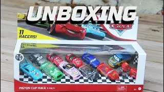 Распаковка набора из 11 фигурок Disney Cars Piston Cup Race 2021