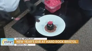 Chef David Collier shows special NYE pastries at Hard Rock