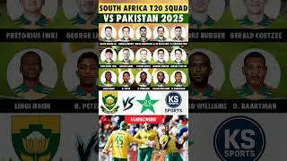 South Africa Squad for Pakistan T20 Series 2025 | Sa T20 Squad #pakvssa2025 #proteas #sacricket
