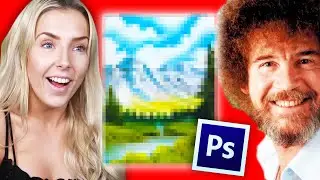 Following A Bob Ross Tutorial With AUDIO ONLY (In PHOTOSHOP!)