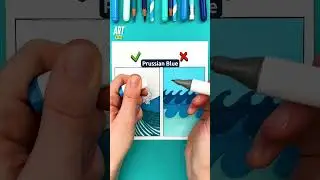 I show you how to draw waves 🌊😍 #art #artroom #tuto #drawingidea #creative #drawing #howtodraw #wave