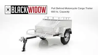 Black Widow Pull Behind Motorcycle Cargo Trailer &ndash; 600 lb  Capacity