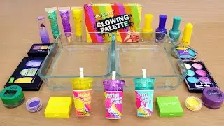 Purple vs Yellow vs Green - Mixing Makeup Eyeshadow Into Slime ASMR 301 Satisfying Slime Video