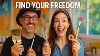 HOW I FOUND FREEDOM & Painted This GORGEOUS LANDSCAPE (Pink Sky & Crypto Talk!)