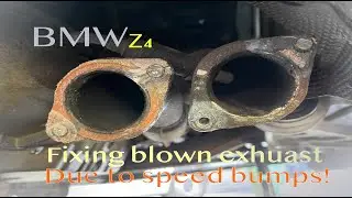 BMW Z4 E85 Repairing blown exhaust from downpipe header - Part 15