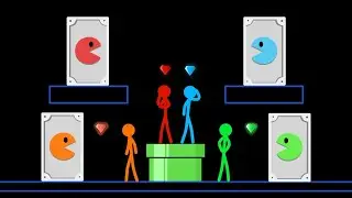 Red and Blue , Stickman Escape Animation - Part 47 ( PACMAN )