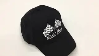 Печать на чёрных бейсболках GLOBAL RACING на заказ в ИванычЪ GROUP (y-ivanycha.ru)