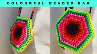 UNIQUE way to make an HEXAGON SHAPED Beaded BAG //SIX(6) Sided Bag// Tutorial for Beginners.