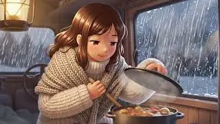 The Girl On Solo Camping In Deep Forest 🌲| Ghibli Style | Cozy Nature Life