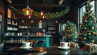 Holiday Coffee House Jazz ☕🎄 Festive Christmas Morning Ambience with Warm Lighting