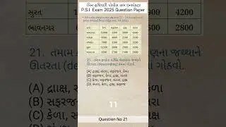 GPSC Exam Question Paper With Answers | PSI Exam 2025 Paper Question Answers |  For GPSC PSI  Exam |