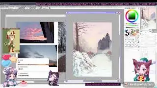 [LIVE DRAWING] Chill stream drawing/ Pale colors rendering winter background