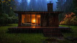 Beat Insomnia in 3 Minutes with Heavy Rain & Thunderstorms on Cabin in the Forest | Rain Sounds ASMR