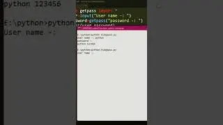 Hide password at the time of input by using python || short || python || beginners code.