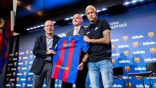 Presentation of the sponsorship agreement between FC Barcelona and Gillette