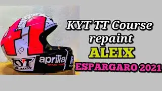 Repaint helm full face KYT TT Course ala Aleix Espargaro 2021