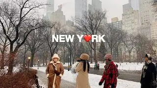 [4K]🇺🇸Snowy Sunday Walk in New York City ❄️☃️ Central Park Winter Wonderland | Jan 2026