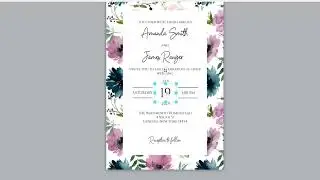 Wedding Invitation Digital - BRITANNY - Navy & Mauve