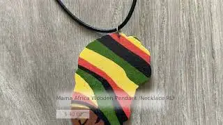 Mama Africa Wooden Pendant /Necklace RLW934