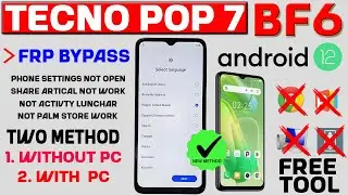 Tecno Pop 7 FRP BYPASS ANDROID 12 (Without Pc) 2026 New Method - Free Tool One Click