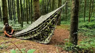 In Forest British Army Disruptive Pattern Material Basha Camp.