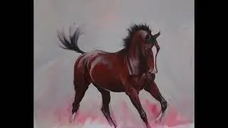 Join me painting a movement based beautiful bay horse in acrylics!