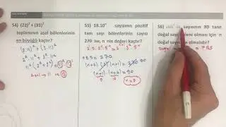 BÖLEN SAYISI ve ASAL ÇARPANLAR - 2 (Soru çözümü)