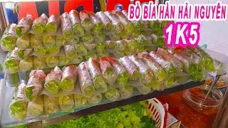 Có gì trong BÒ BÍA 1K5 rẻ nhất Sài Gòn | Bò Bía Hàn Hải Nguyên