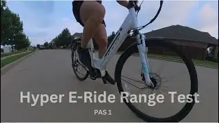 Hyper E-Ride City Mid Drive  Range Test in PAS 1/Level 1
