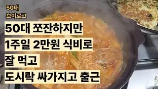 50대(vlog) 50대 1인가구 쪼잔하지만  2만원으로 먹고 도시락싸서 출근 #50대브이로그 #티끌모아