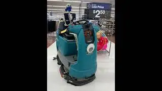 Skeleton Figure Sitting on a Cleaning Machine at Walmart