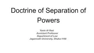 Doctrine of Separation of Powers