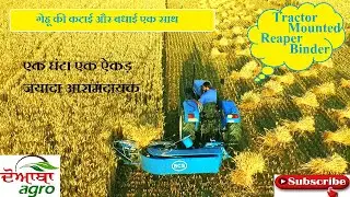 BCS Italian Tractor Mounted Reaper Binder on Wheat Harvesting & Binding
