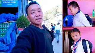 our children's school time || bhumi is returning towards village || Nepali village