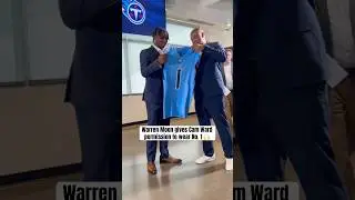 Warren Moon gives No. 1 to Cam Ward 🤝 (via @Titans)