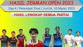 Hasil Yonex Jerman Open 2023 Hari Ini │ Day 4 / Babak Perempat Final │