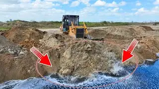 Good!!!Amazing Big Power Dozer Komatsu D58 &  25T  Moving Dirt to Widen the Road