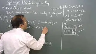 Sp. Heat Capacity of Monatomic, Diatomic and Polyatomic Gases, Ch- Kinetic Theory, Class XI Physics
