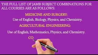 2022 JAMB subject combination