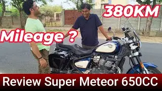 Review of Royal Enfield Super Meteor 650CC celestial blue top model