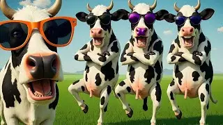 FUNNY COW DANCE 4│Cow Song & Cow Videos 2025 Official video   funny dancing cow   gay   गाय नाचना