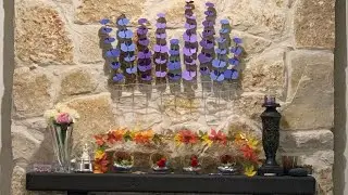 Easy way to Hang any garland or decor on Stone Fireplace! No drilling!