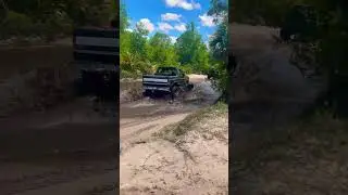 Lifted #trucks driving through the #woods #atv #coco